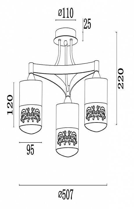 Люстра потолочная Freya Tasmania 3 лампы FR5475CL-03CH