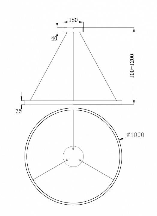 Подвесной светильник Maytoni Rim 54 Вт 4000K MOD058PL-L54BS4K