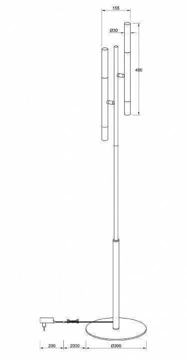 Торшер Maytoni Vigo MOD070FL-02B