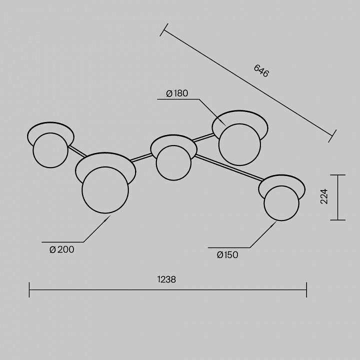 Потолочная люстра Maytoni Star Sky MOD291CL-05BS