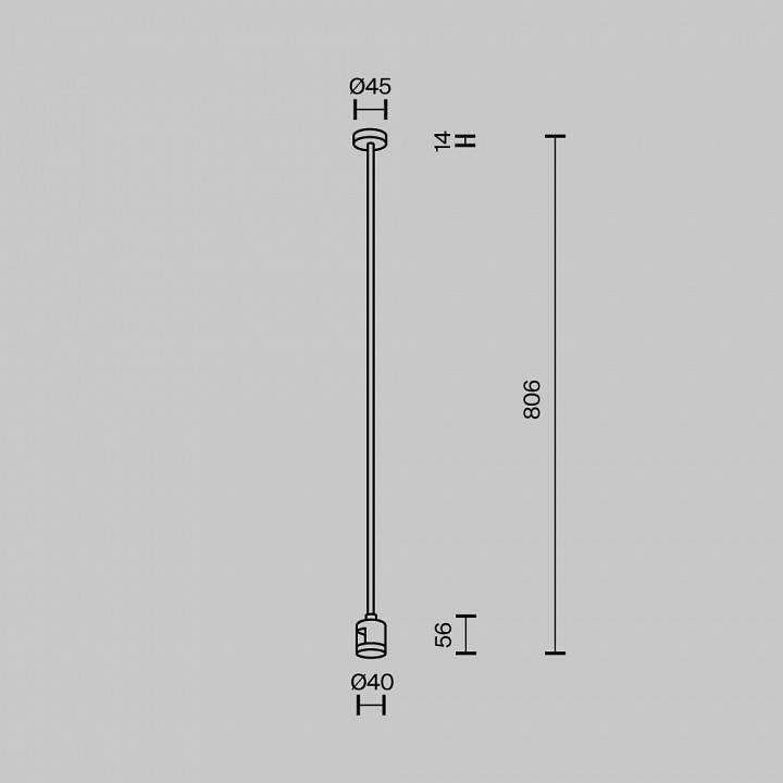 Основание на штанге Maytoni Accessories for tracks Flarity TRA159С-IPCL1-B