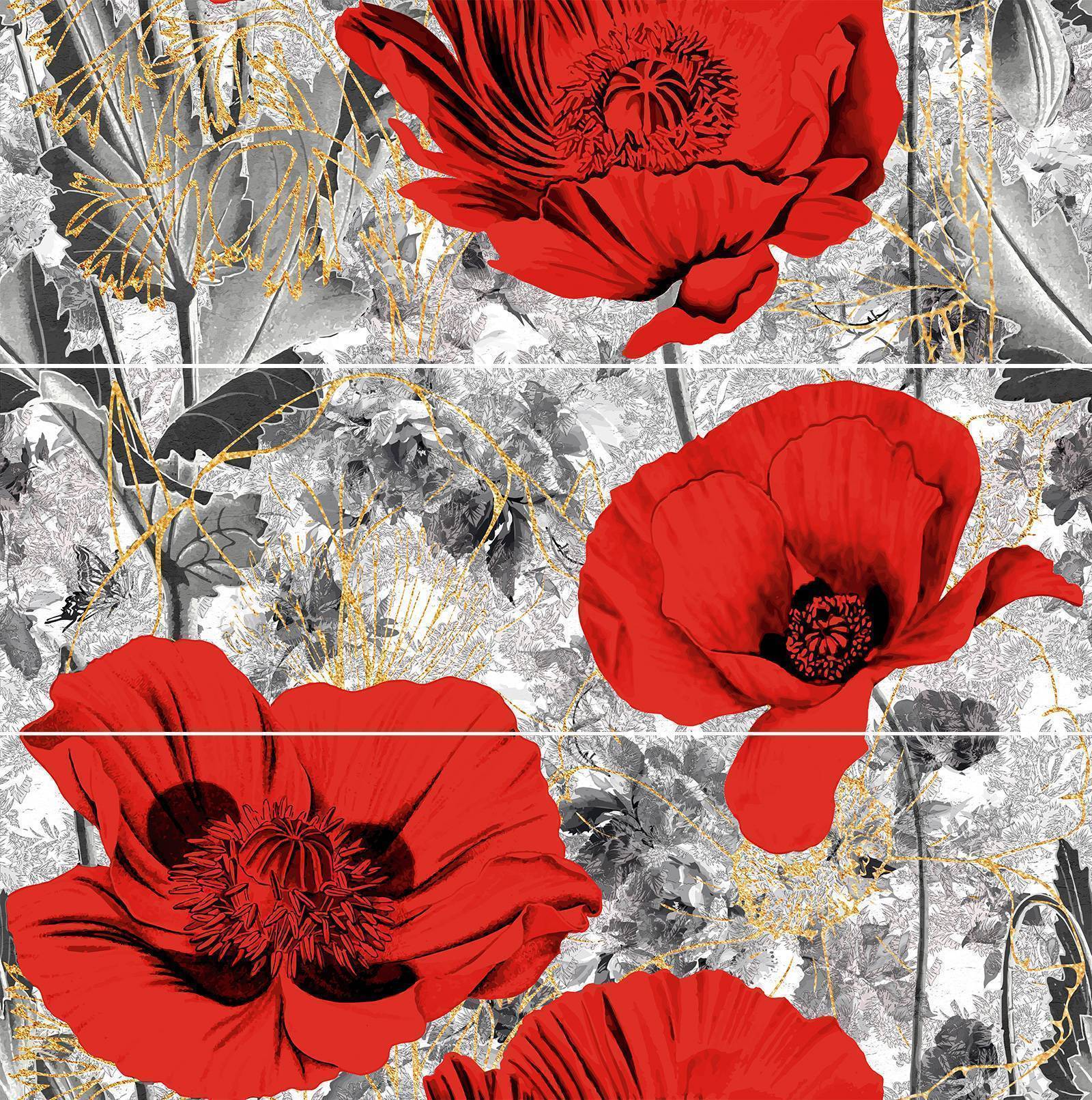 Декор из 3 плиток ALMA Ceramica Rubi 600х600х8 мм PWU11RUB1