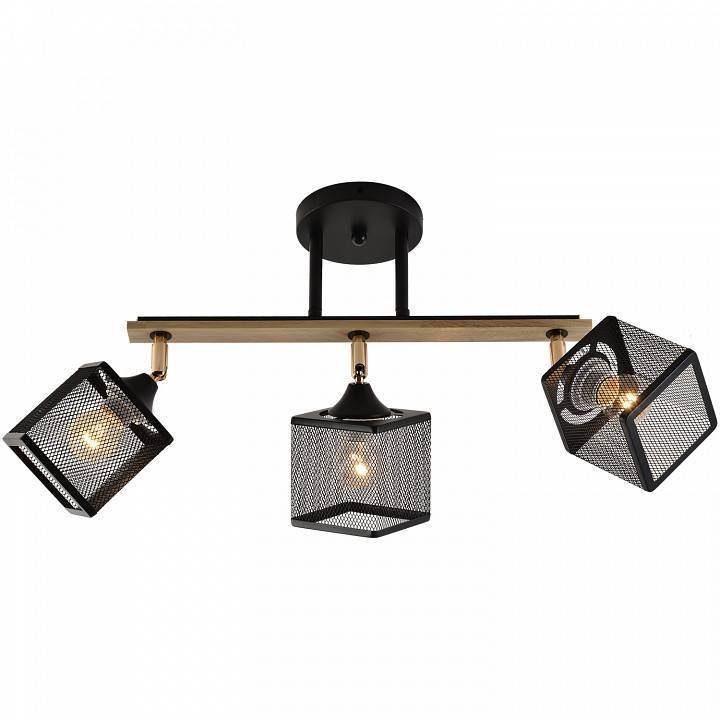 Светильник на штанге Reluce 01591 01591-3.3-03B BK+FGD+WOOD