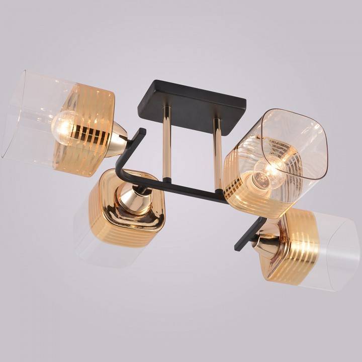 Люстра на штанге Reluce 01615 4 лампы 01615-0.3-04 BK+FGD