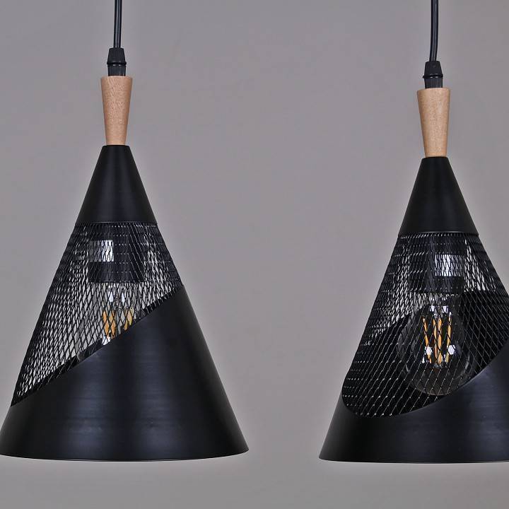 Подвесной светильник Reluce 03250-3.9-03 BK+WOOD