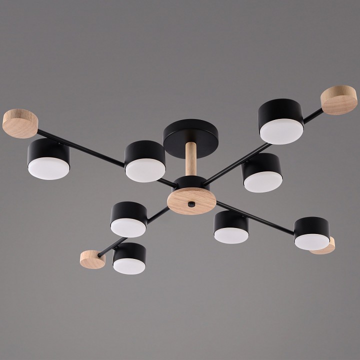 Люстра на штанге 03751 03751-0.3-08 BK+WOOD GX53