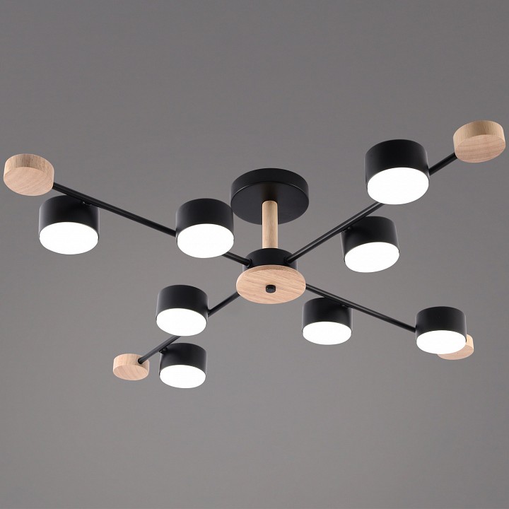 Люстра на штанге 03751 03751-0.3-08 BK+WOOD GX53