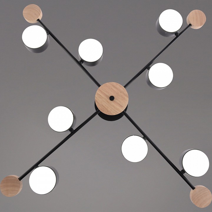 Люстра на штанге 03751 03751-0.3-08 BK+WOOD GX53