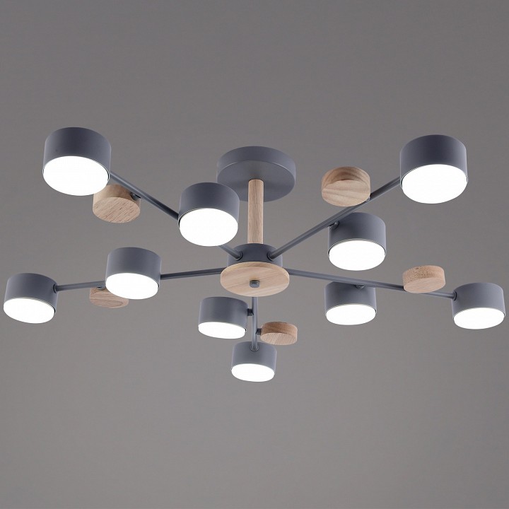 Люстра на штанге  03758-0.3-10 GREY+WOOD GX53