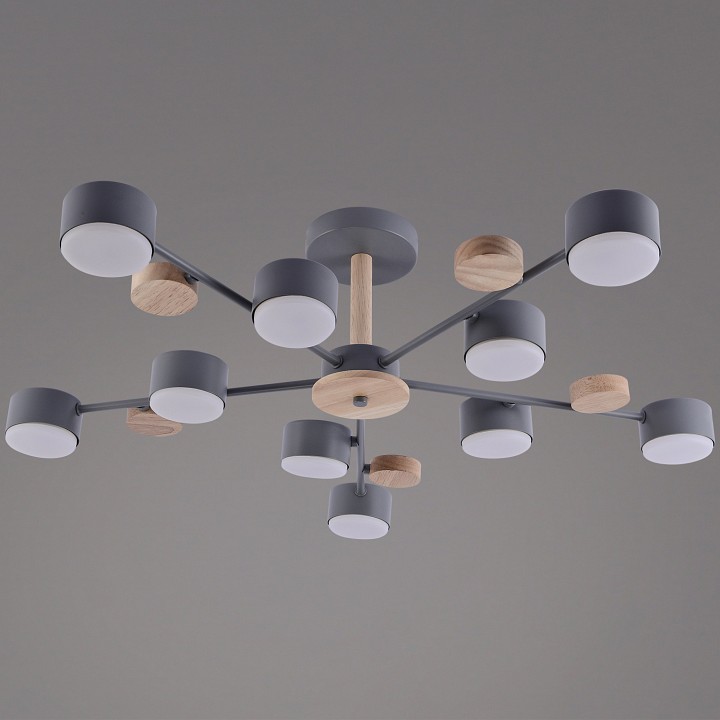 Люстра на штанге  03758-0.3-10 GREY+WOOD GX53