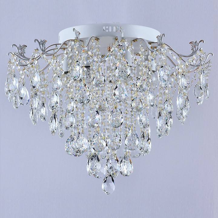 Потолочная люстра Reluce 04037 7 ламп белая с золотом 04037-0.3-07 WH+GOLD PN