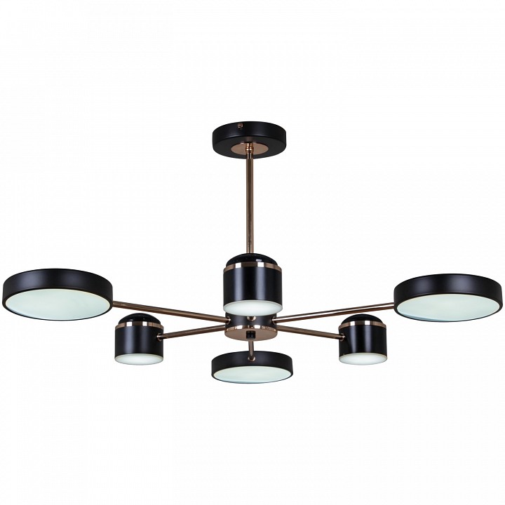 Люстра на штанге De City 13289-4.3-06 BK+GD CR 6 ламп 13289-4.3-06 BK+GD CR