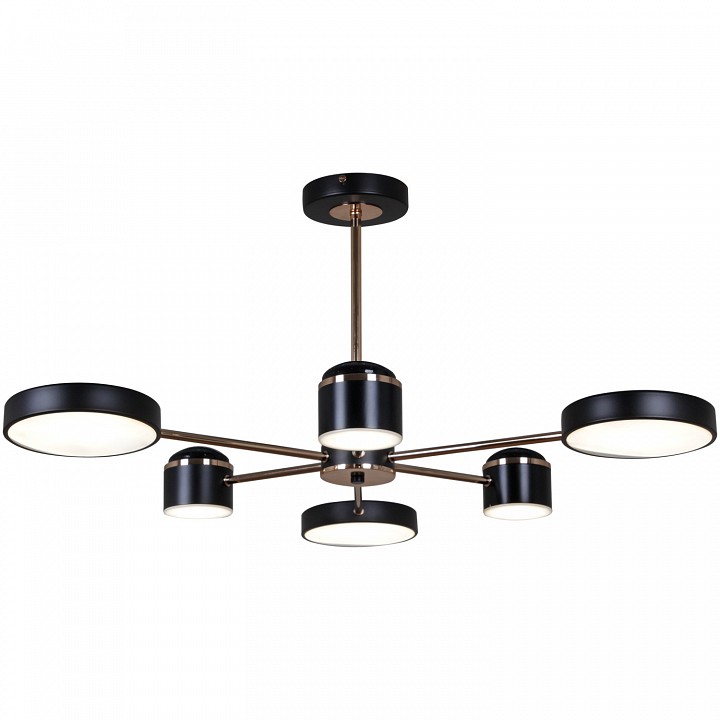 Люстра на штанге De City 13289-4.3-06 BK+GD CR 6 ламп 13289-4.3-06 BK+GD CR