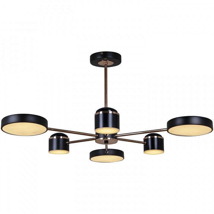 Люстра на штанге De City 13289-4.3-06 BK+GD CR 6 ламп 13289-4.3-06 BK+GD CR