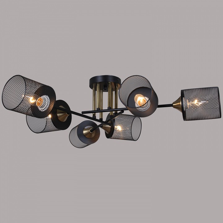 Люстра на штанге  38460-0.3-06 BK+COPPER