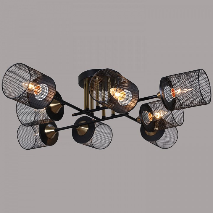 Люстра на штанге  38460-0.3-08 BK+COPPER