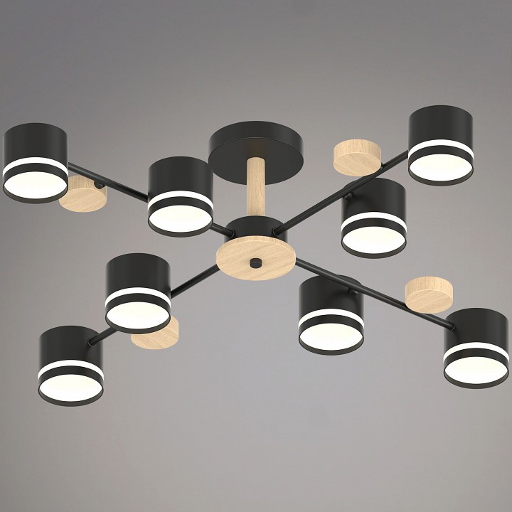 Люстра на штанге 68730-0.3-08 GX53 BK+WOOD