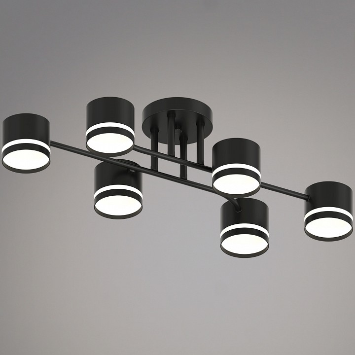 Люстра на штанге De Markt Сити 6xGX53 черный 77730-0.3-06 GX53 BK