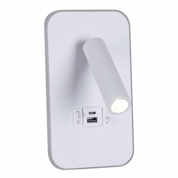 Бра 86204-9.2-001KT LED12W+USB WT