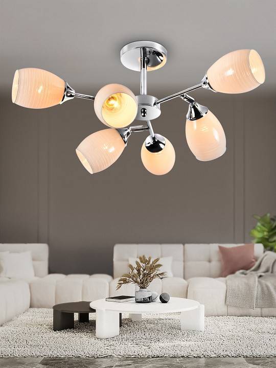 Люстра на штанге Rivoli Sibylle 6хE27 60 Вт Б0051985