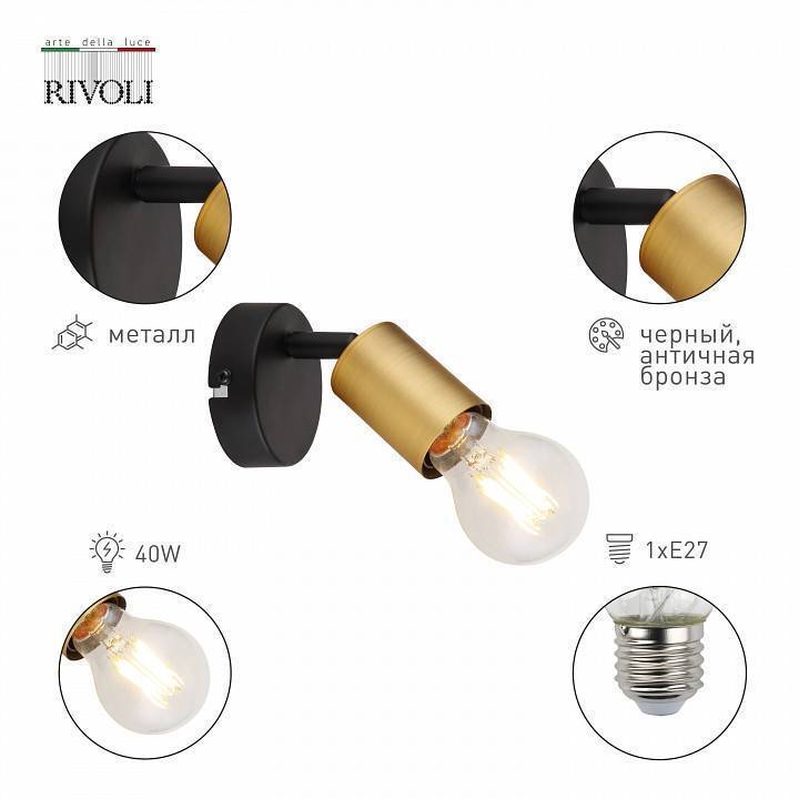 Спот Rivoli Jordana 1хE27 Б0054664