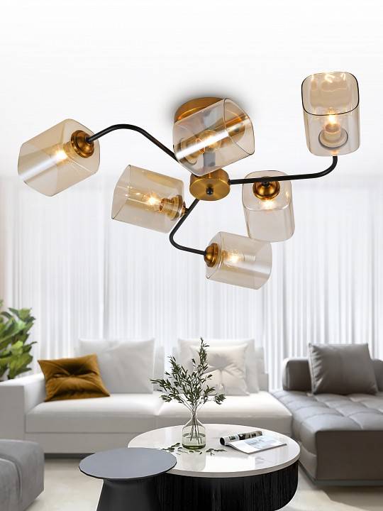 Люстра на штанге Rivoli Merula 6хE27 40 Вт Б0054880