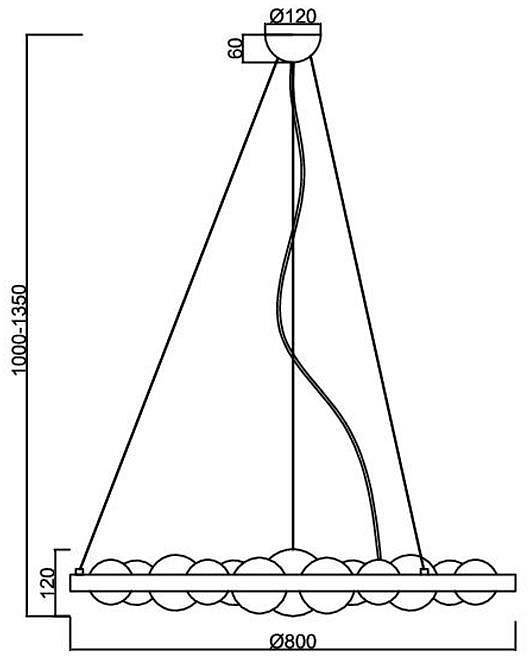 Подвесная люстра ST-Luce Olmi 7 ламп золото/белый SL1510.203.07