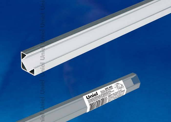 Профиль алюминиевый накладной угловой Uniel UFE-A03 SILVER 2 м UL-00000597