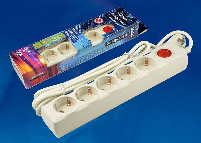 Удлинитель с выключателем Uniel S-GSU5 5 розеток 5 м UL-00001745