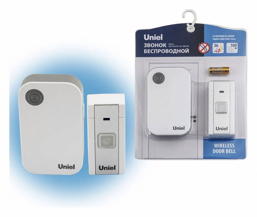 Звонок беспроводной Uniel UDB-017W черный UL-00006432
