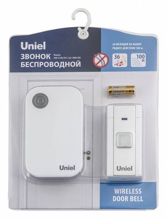 Звонок беспроводной Uniel UDB-017W черный UL-00006432