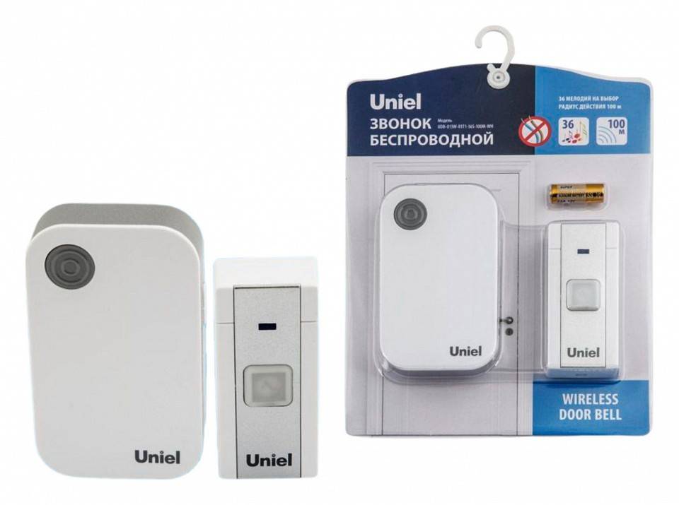 Звонок беспроводной Uniel UDB-017W черный UL-00006432