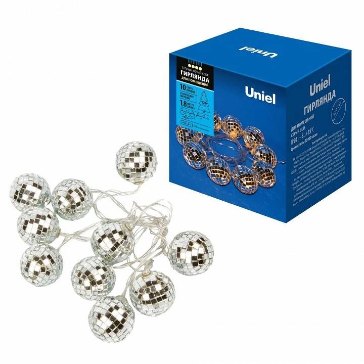Гирлянда с насадками Uniel Звезды 10 LED 2 м UL-00008423