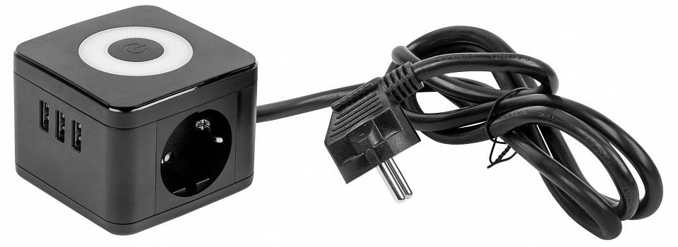 Удлинитель Uniel 3 розетки 5 м с заземлением и выключателем UL-00011250