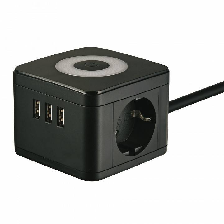 Удлинитель Uniel 3 розетки 5 м с заземлением и выключателем UL-00011250