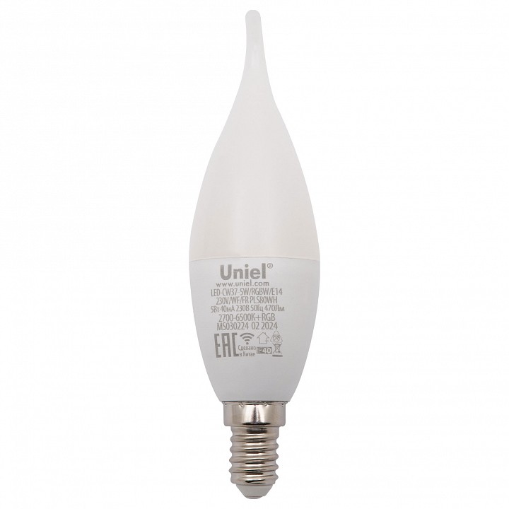 Лампа светодиодная с управлением через Wi-Fi Uniel  E14 5Вт 2700 - 6500K UL-00011655