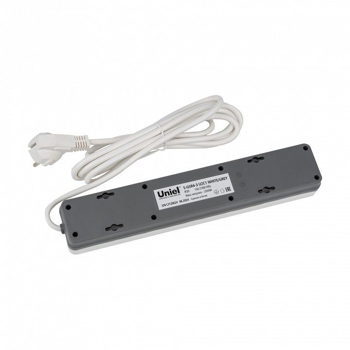 Сетевой фильтр Uniel S-GSR4-3 U2C1 WHITE/GREY UL-00012108