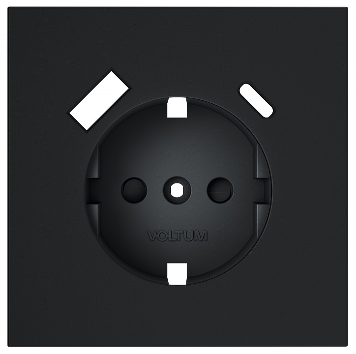 Накладка для розетки с заземлением и со шторками и 2хUSB type A и C Voltum S70 VLS001007