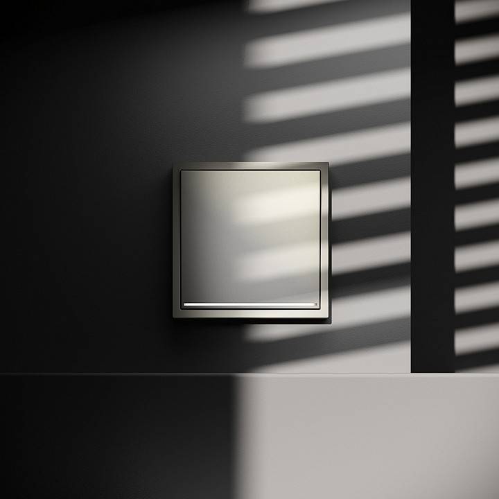 Выключатель проходной одноклавишный с подсветкой без рамки Voltum S70 VLS010404