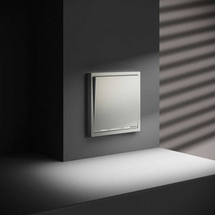 Выключатель проходной одноклавишный с подсветкой без рамки Voltum S70 VLS010405