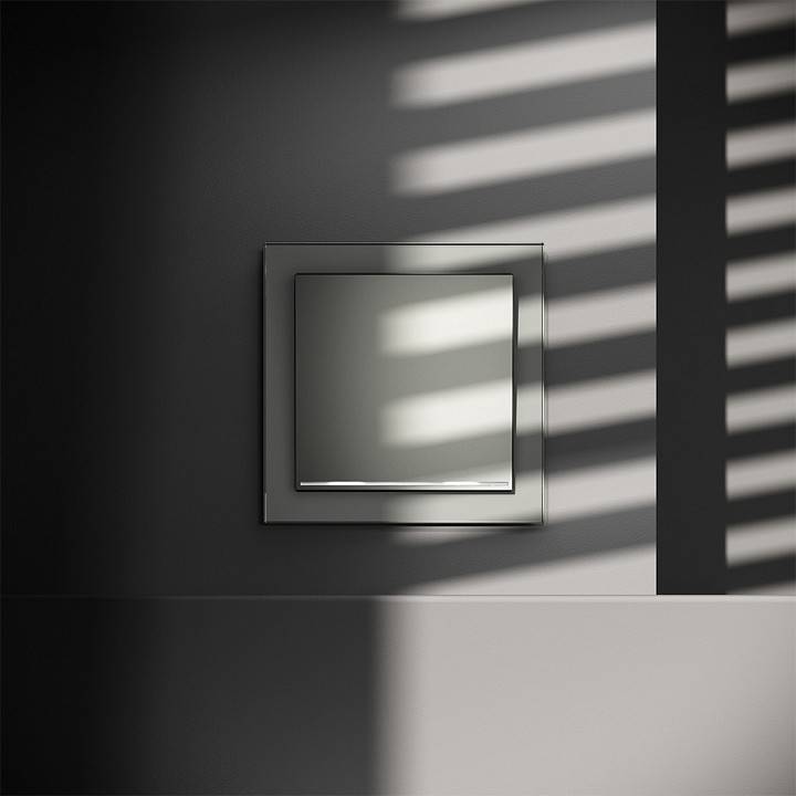 Выключатель проходной одноклавишный с подсветкой без рамки Voltum S70 VLS010405