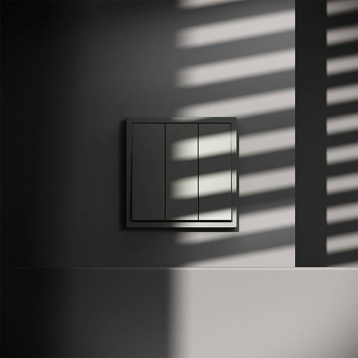 Выключатель трехклавишный без рамки Voltum S70 VLS030106