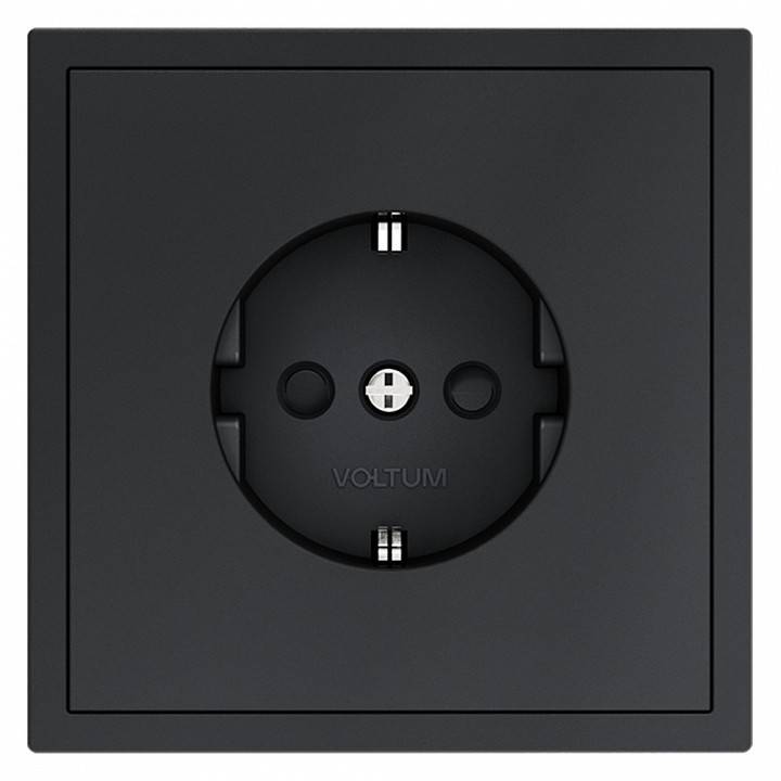 Розетка с заземлением и со шторкой, без рамки Voltum S70 VLS040207