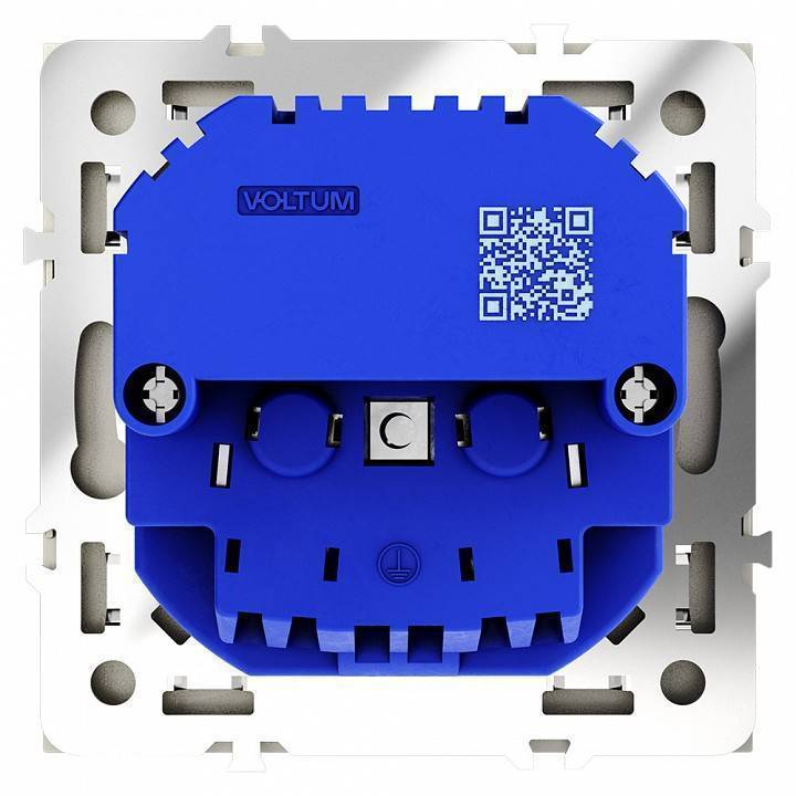 Розетка с заземлением, шторками и 2xUSB Type-A/C Voltum S70 VLS040504