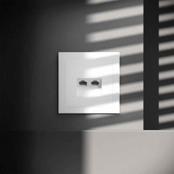 Розетка двойная Ethernet RJ-45 без рамки Voltum S70 VLS060202