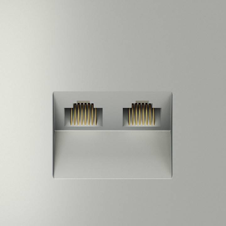 Розетка двойная Ethernet RJ-45 без рамки Voltum S70 VLS060205