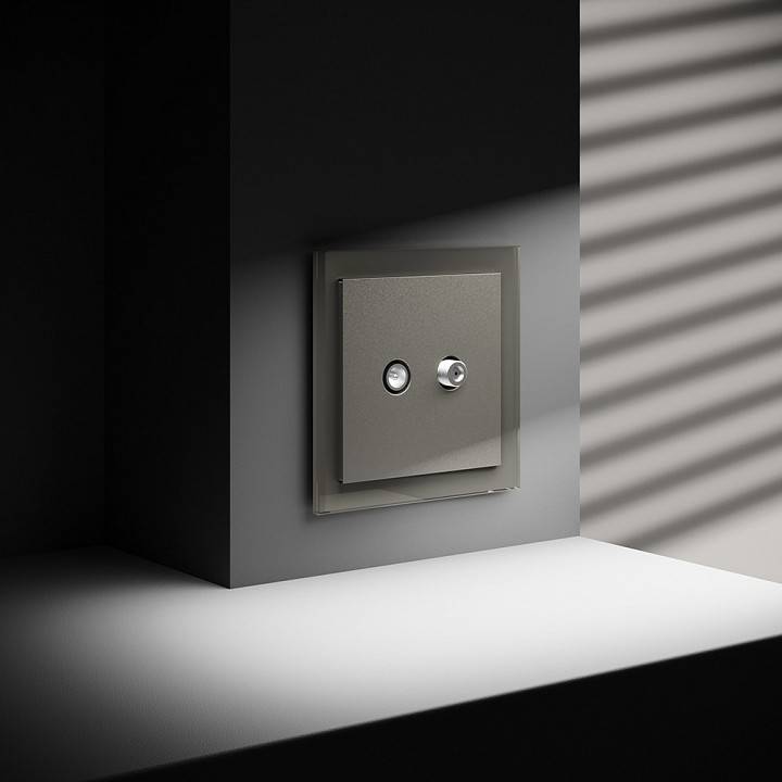 ТВ-розетка и SAT-розетка оконечная без рамки Voltum S70 VLS060404