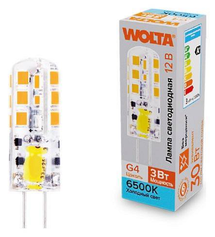 Лампа светодиодная Wolta  G4 3Вт 6500K WSTD-JC-12V3W6KG4-S