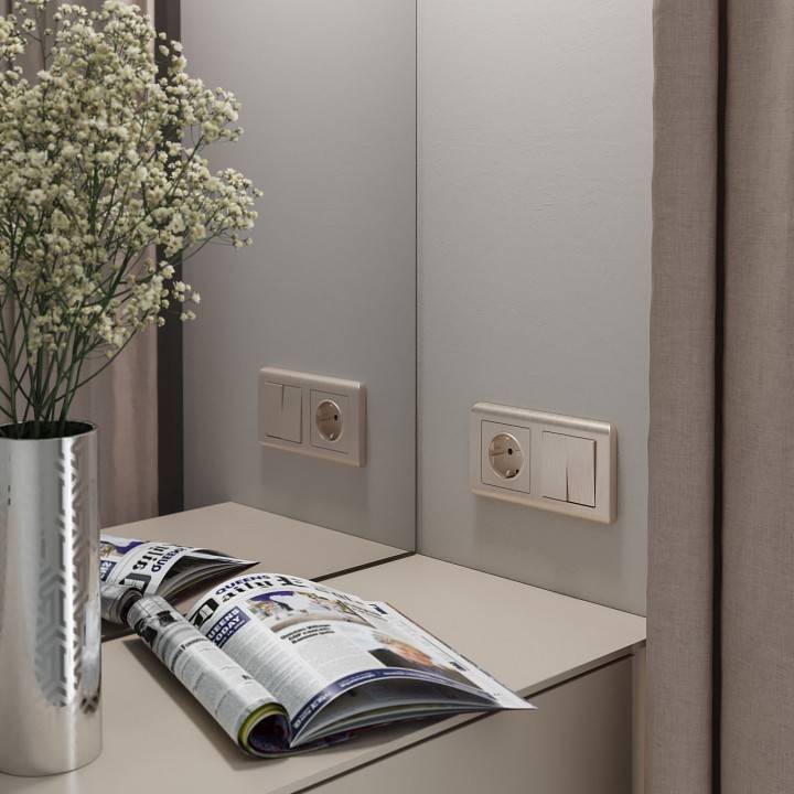 Розетка с заземлением и с шторками, без рамки Werkel Шампань рифленый W1171110