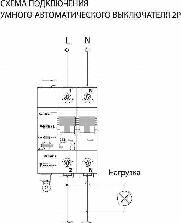 Автоматический выключатель 2P с Wi-Fi Werkel  W1002P6301
